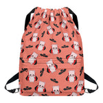 Dracula Pig Pattern Print Drawstring Backpack