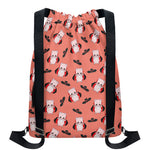 Dracula Pig Pattern Print Drawstring Backpack