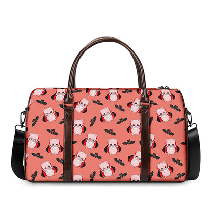 Dracula Pig Pattern Print Duffle Bag