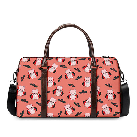 Dracula Pig Pattern Print Duffle Bag