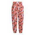 Dracula Pig Pattern Print Fleece Lined Knit Pants