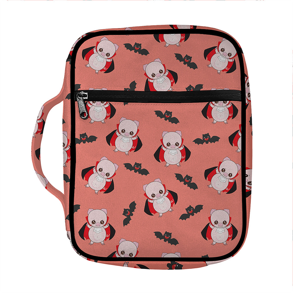 Dracula Pig Pattern Print Front Pocket Bible Bag