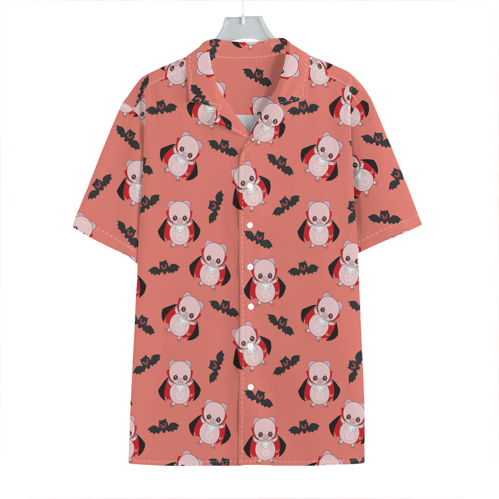 Dracula Pig Pattern Print Hawaiian Shirt