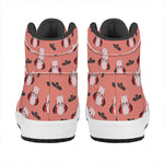 Dracula Pig Pattern Print High Top Leather Sneakers