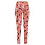 Dracula Pig Pattern Print High-Waisted Pocket Leggings
