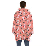 Dracula Pig Pattern Print Hoodie Blanket