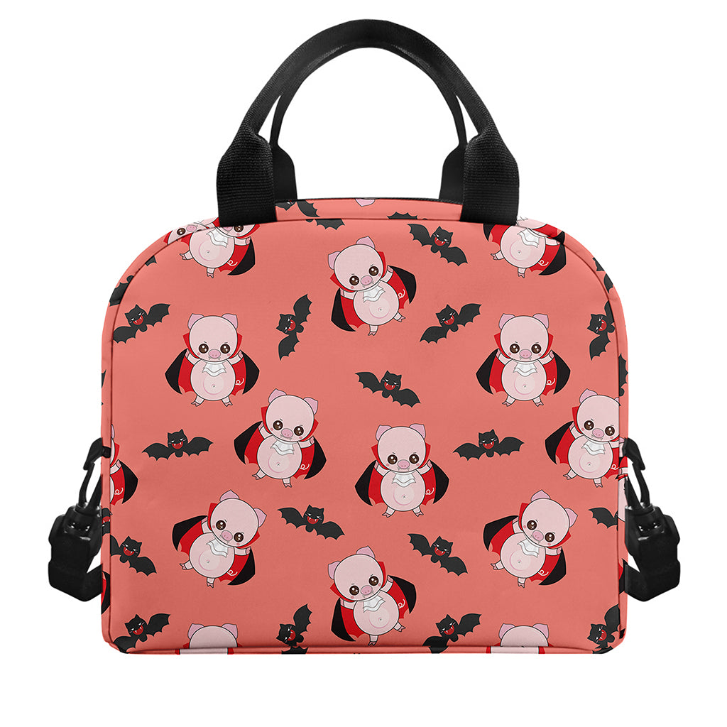 Dracula Pig Pattern Print Insulated Lunch Bag