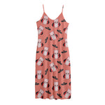 Dracula Pig Pattern Print Jersey Midi Cami Dress