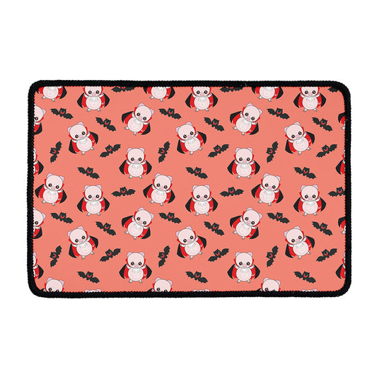 Dracula Pig Pattern Print Kitchen Mat