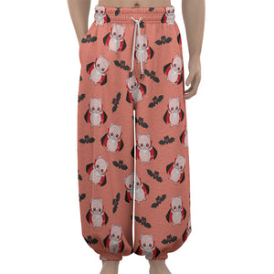 Dracula Pig Pattern Print Lantern Pants