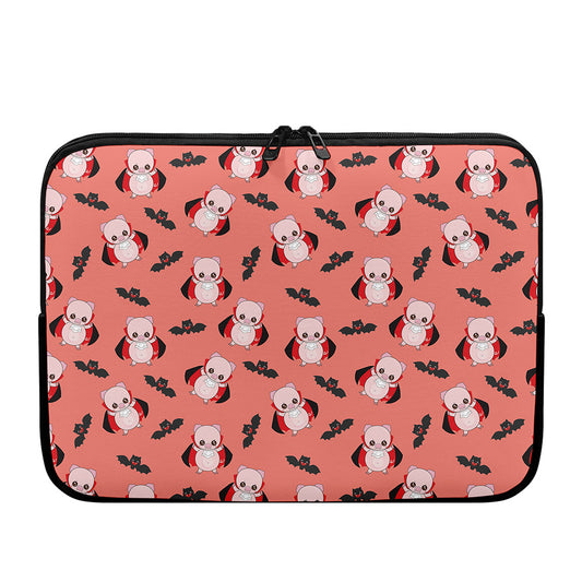 Dracula Pig Pattern Print Laptop Sleeve
