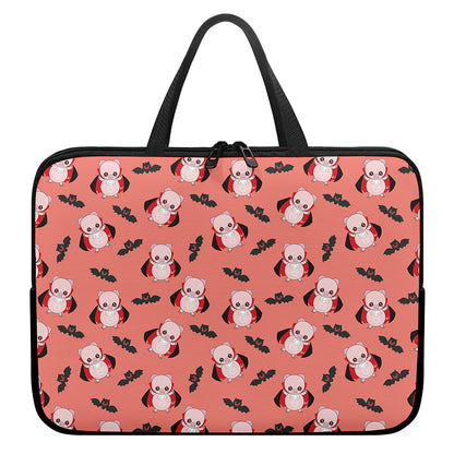Dracula Pig Pattern Print Laptop Sleeve With Handle