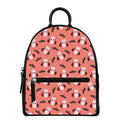 Dracula Pig Pattern Print Leather Backpack
