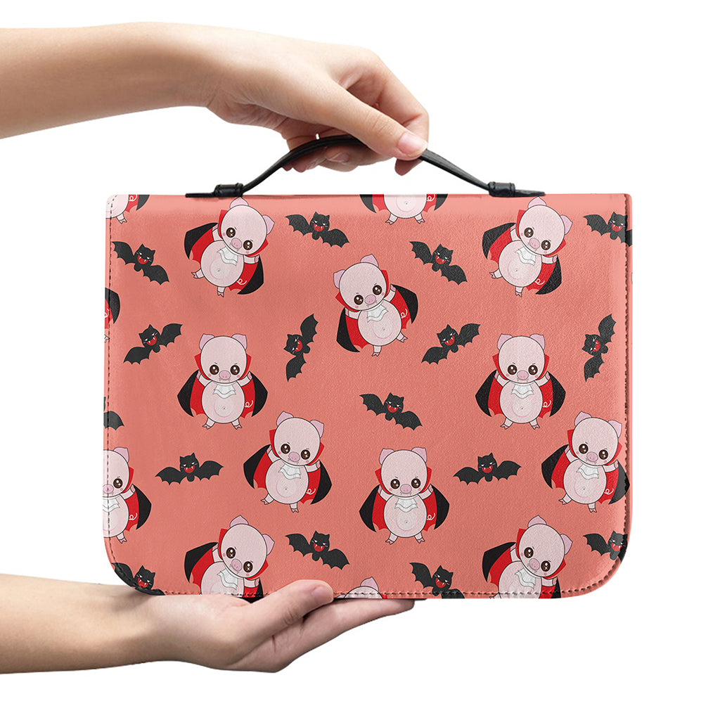 Dracula Pig Pattern Print Leather Bible Cover