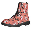 Dracula Pig Pattern Print Lace-Up Boots