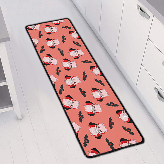 Dracula Pig Pattern Print Long Kitchen Mat