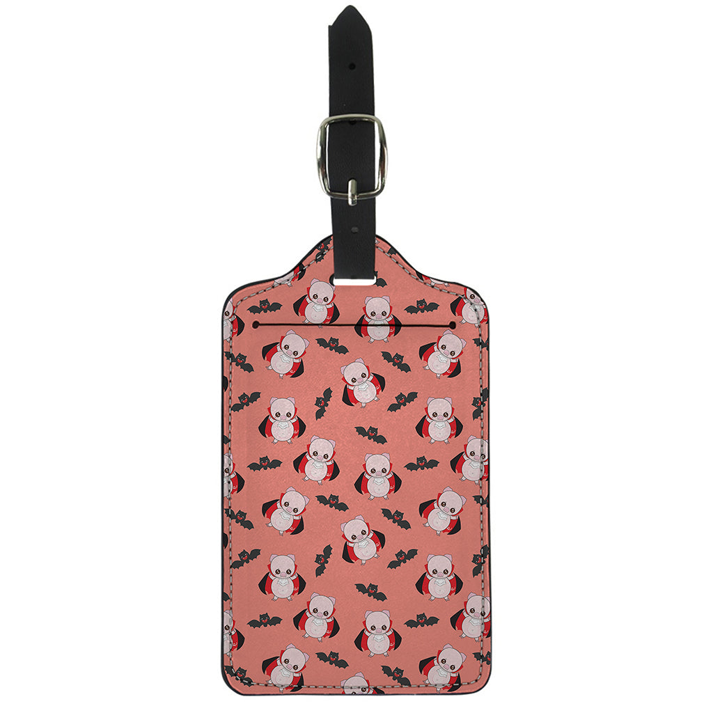 Dracula Pig Pattern Print Luggage Tag