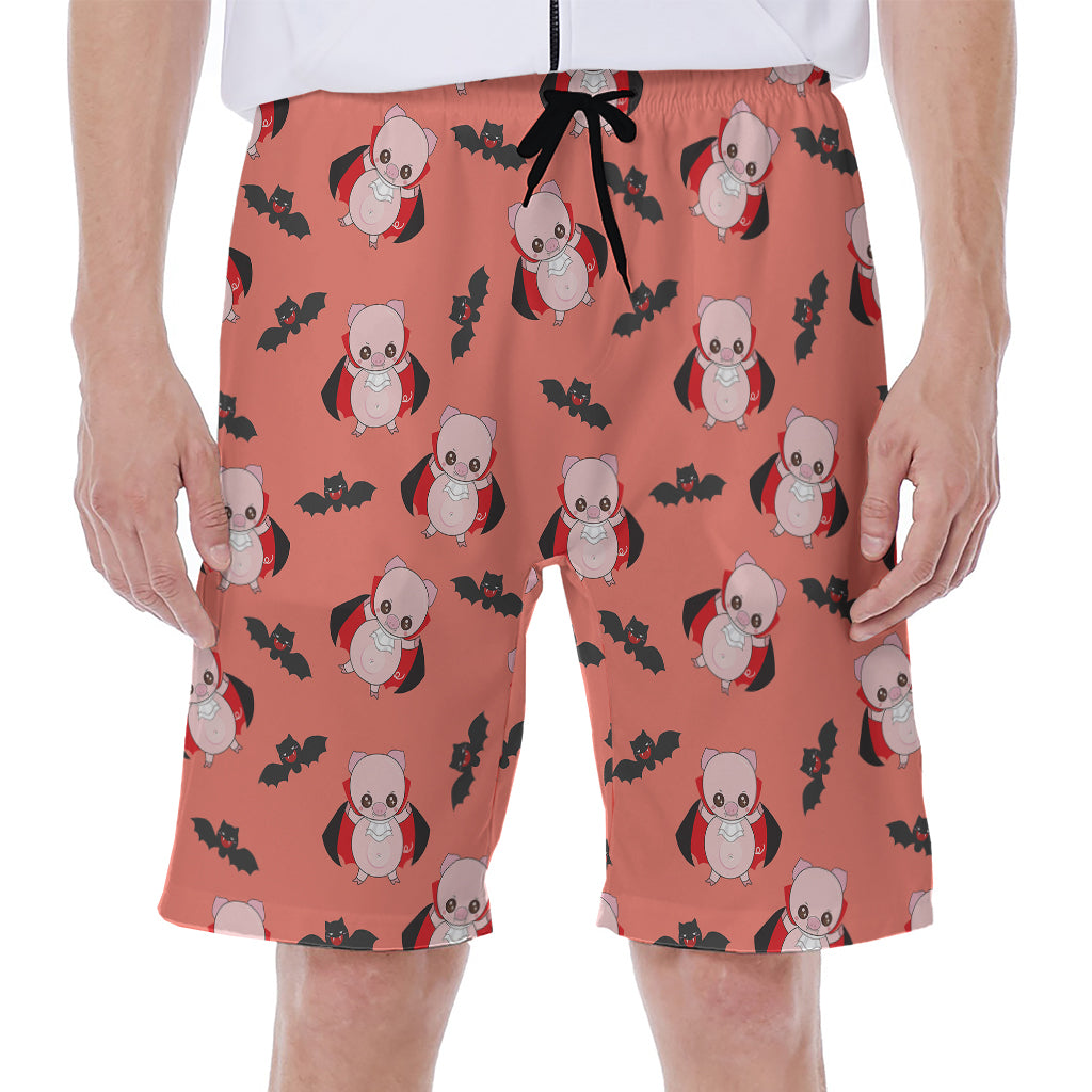 Dracula Pig Pattern Print Men's Beach Shorts