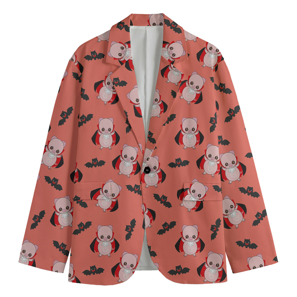 Dracula Pig Pattern Print Men's Blazer