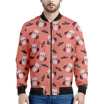 Dracula Pig Pattern Print Men's Bomber Jacket
