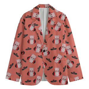 Dracula Pig Pattern Print Men's Cotton Blazer