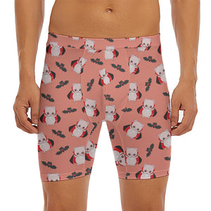 Dracula Pig Pattern Print Men's Long Boxer Briefs