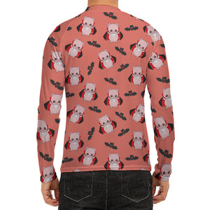 Dracula Pig Pattern Print Men's Long Sleeve Rash Guard