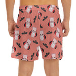 Dracula Pig Pattern Print Men's Split Running Shorts