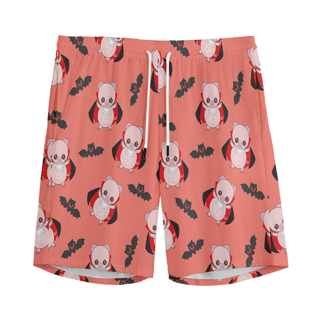 Dracula Pig Pattern Print Men's Sports Shorts