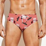 Dracula Pig Pattern Print Men's Swim Briefs