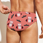 Dracula Pig Pattern Print Men's Swim Briefs