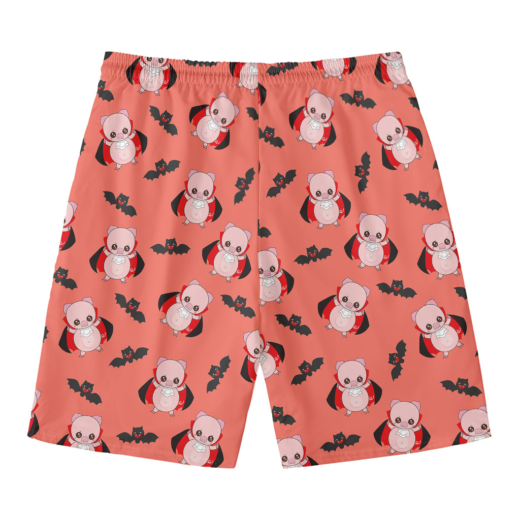 Dracula Pig Pattern Print Men's Swim Trunks