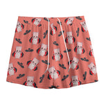 Dracula Pig Pattern Print Mesh Shorts