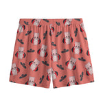 Dracula Pig Pattern Print Mesh Shorts