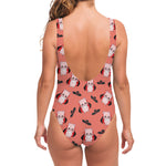 Dracula Pig Pattern Print One Piece Swimsuit