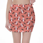 Dracula Pig Pattern Print Pencil Mini Skirt