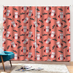 Dracula Pig Pattern Print Pencil Pleat Curtains