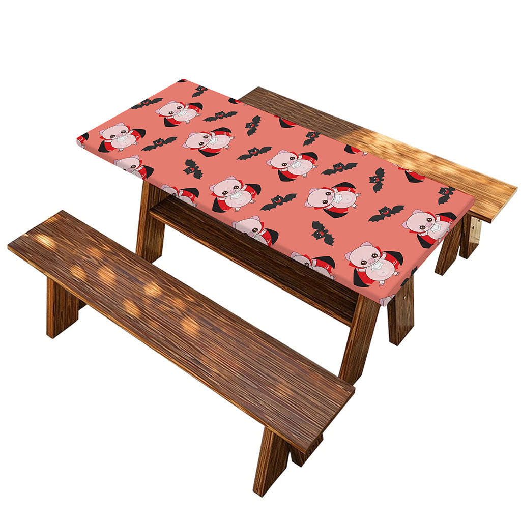 Dracula Pig Pattern Print Picnic Table Cover