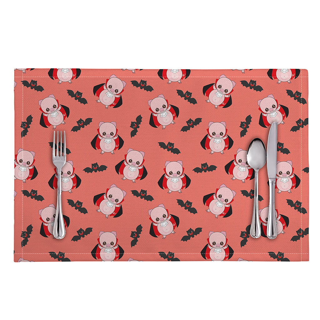 Dracula Pig Pattern Print Placemat