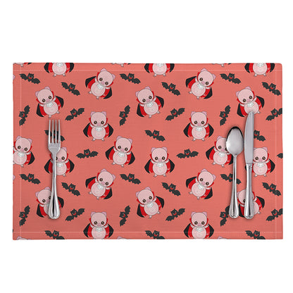 Dracula Pig Pattern Print Placemat