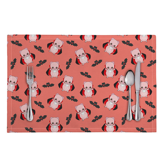Dracula Pig Pattern Print Placemat
