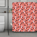 Dracula Pig Pattern Print Polyester Shower Curtain