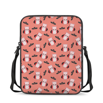 Dracula Pig Pattern Print Rectangular Crossbody Bag