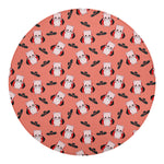 Dracula Pig Pattern Print Round Blanket
