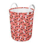 Dracula Pig Pattern Print Round Laundry Basket