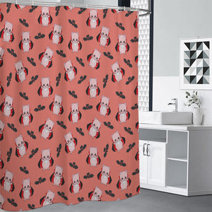 Dracula Pig Pattern Print Shower Curtain