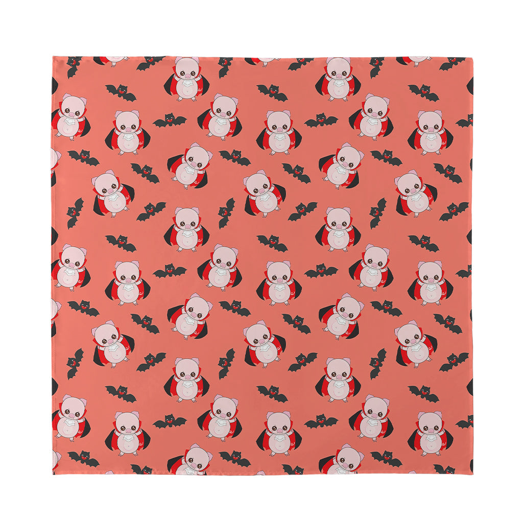 Dracula Pig Pattern Print Silk Bandana