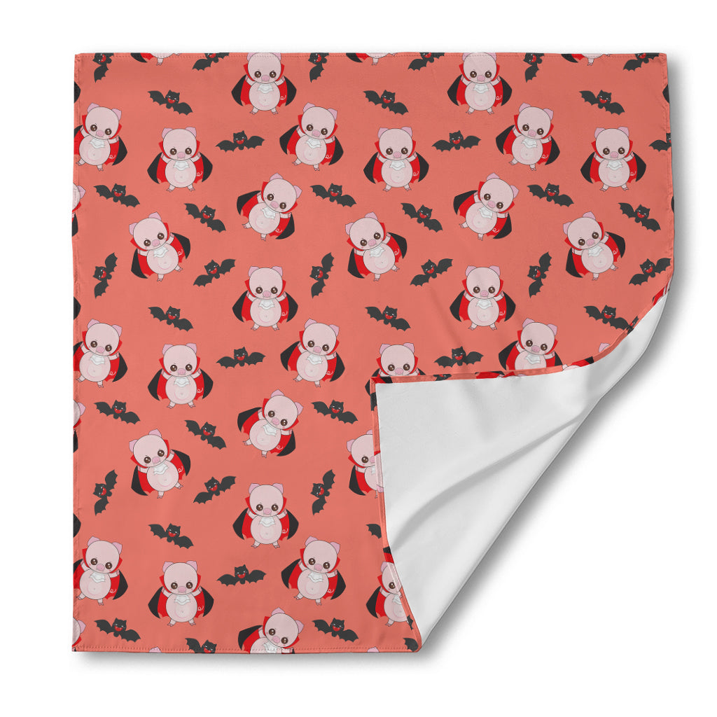 Dracula Pig Pattern Print Silk Bandana