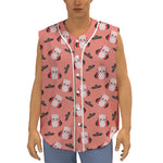 Dracula Pig Pattern Print Sleeveless Baseball Jersey