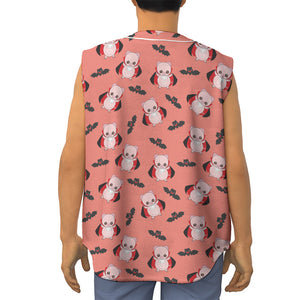 Dracula Pig Pattern Print Sleeveless Baseball Jersey